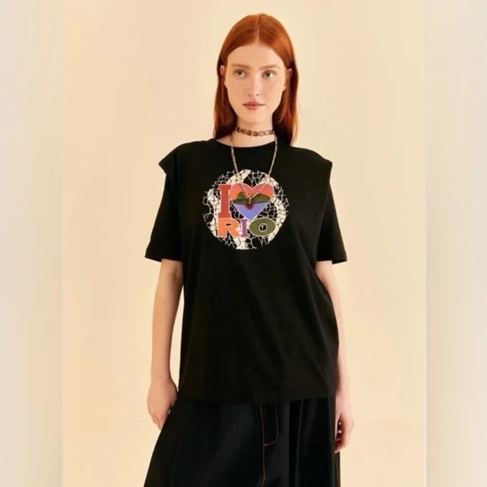 Farm Rio I Love Rio T-Shirt NWOT - Picture 5 of 5